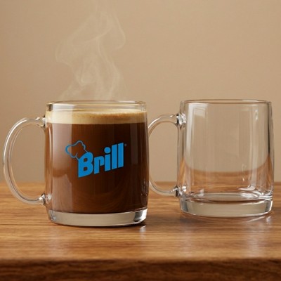13 oz Glass Coffee Mug (Screen Printed)