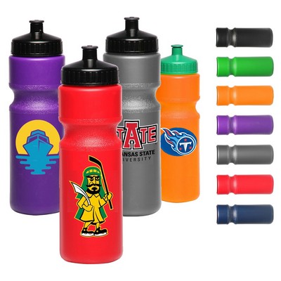 28 oz USA Made Larger Push Cap Plastic Water Bottle sports drinkware