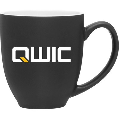 15 oz Bistro Ceramic Mug (Matte Black/Glossy White)